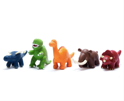 My First Natural Rubber Diplodocus Dinosaur Bath Toy/Teether – Orange