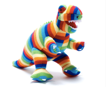 T-Rex Knitted Dinosaur – Bold Stripes