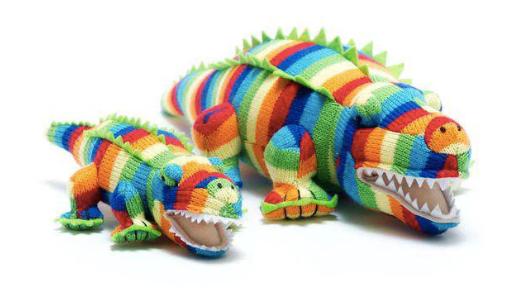 Sarcosuchus Knitted Dinosaur – Bold Stripes