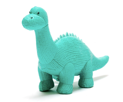 My First Natural Rubber Diplodocus Dinosaur Bath Toy/Teether – Ice Blue