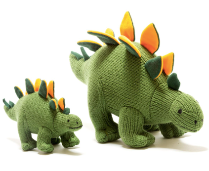 Stegosaurus Knitted Dinosaur – Green and Orange