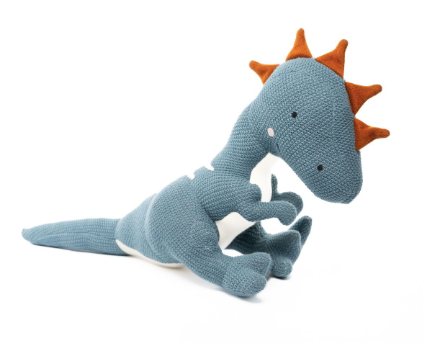 T-Rex Organic Cotton Knitted Dinosaur – Blue