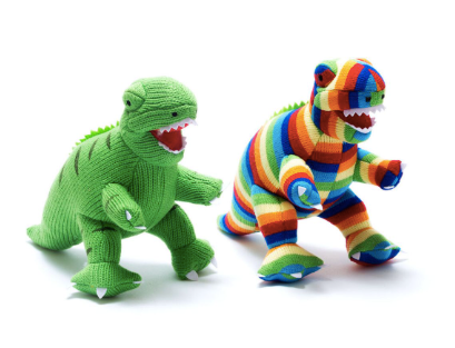 T-Rex Knitted Dinosaur – Bold Stripes