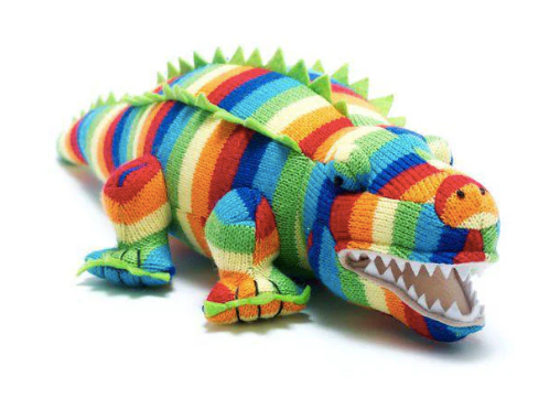 Sarcosuchus Knitted Dinosaur – Bold Stripes