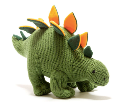 Stegosaurus Knitted Dinosaur – Green and Orange