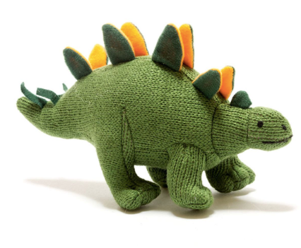 Stegosaurus Knitted Dinosaur – Green and Orange