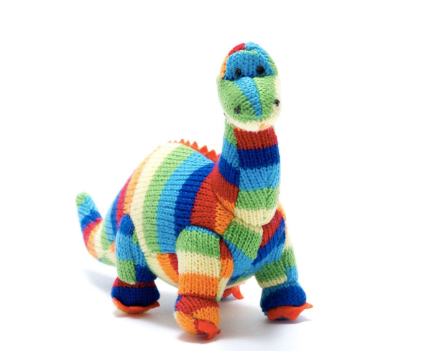 Diplodocus Knitted Dinosaur – Bold Stripes