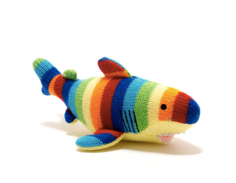 Knitted Megalodon Soft Toy  – Bold Stripes