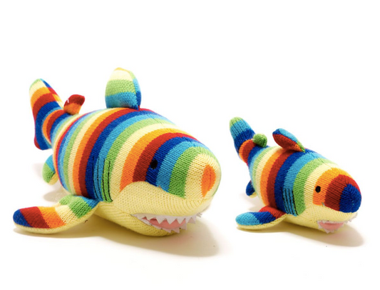 Knitted Megalodon Soft Toy  – Bold Stripes