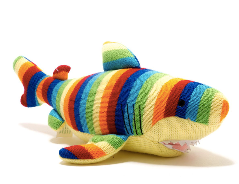 Knitted Megalodon Soft Toy  – Bold Stripes