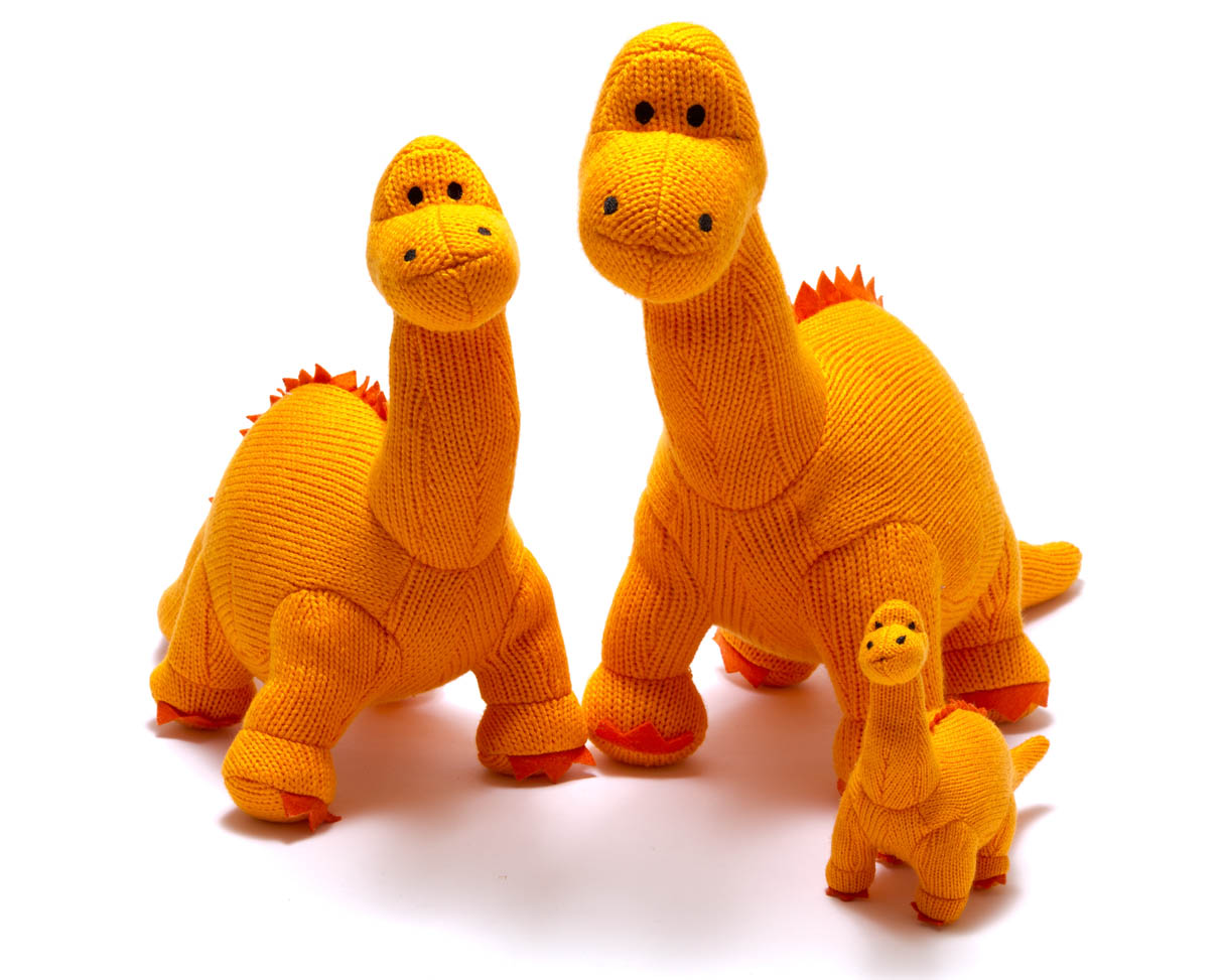 Diplodocus Knitted Dinosaur – Orange