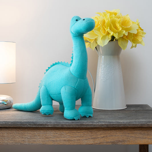 Diplodocus Knitted Dinosaur – Ice Blue