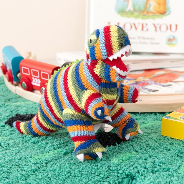 T-Rex Knitted Dinosaur – Striped