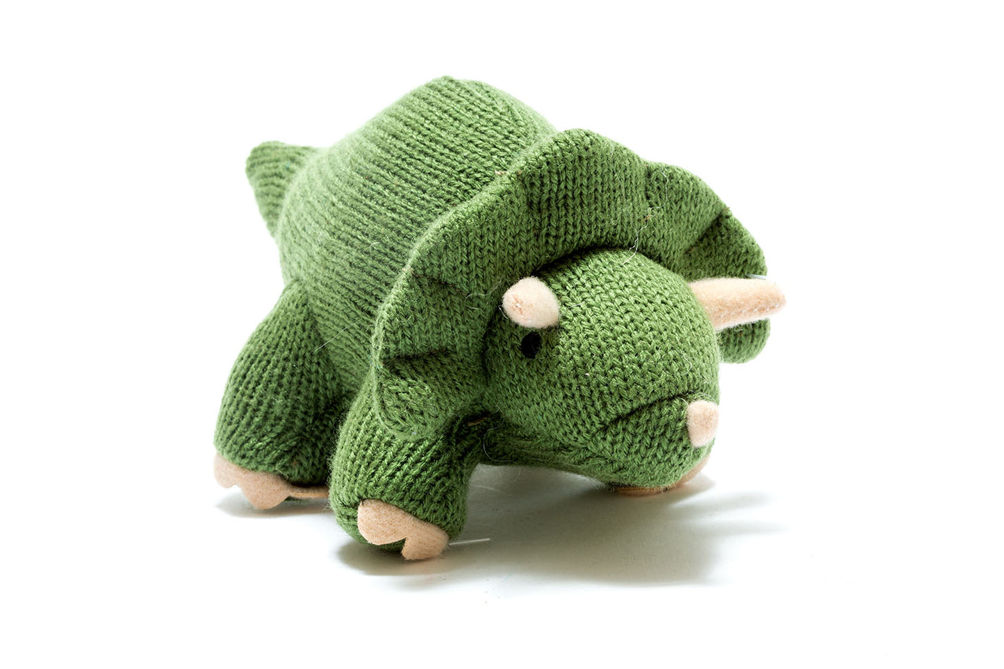 Triceratops Knitted Dinosaur – Green