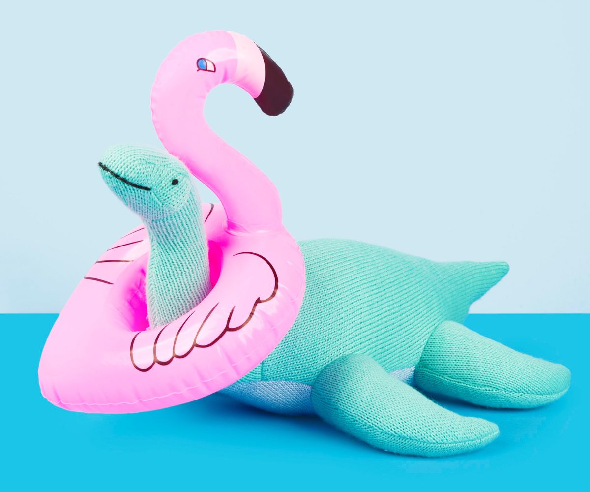 Plesiosaurus Knitted Dinosaur – Light Blue