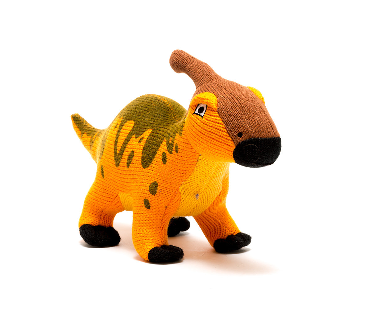 Parasaurolophus Knitted Dinosaur – Orange