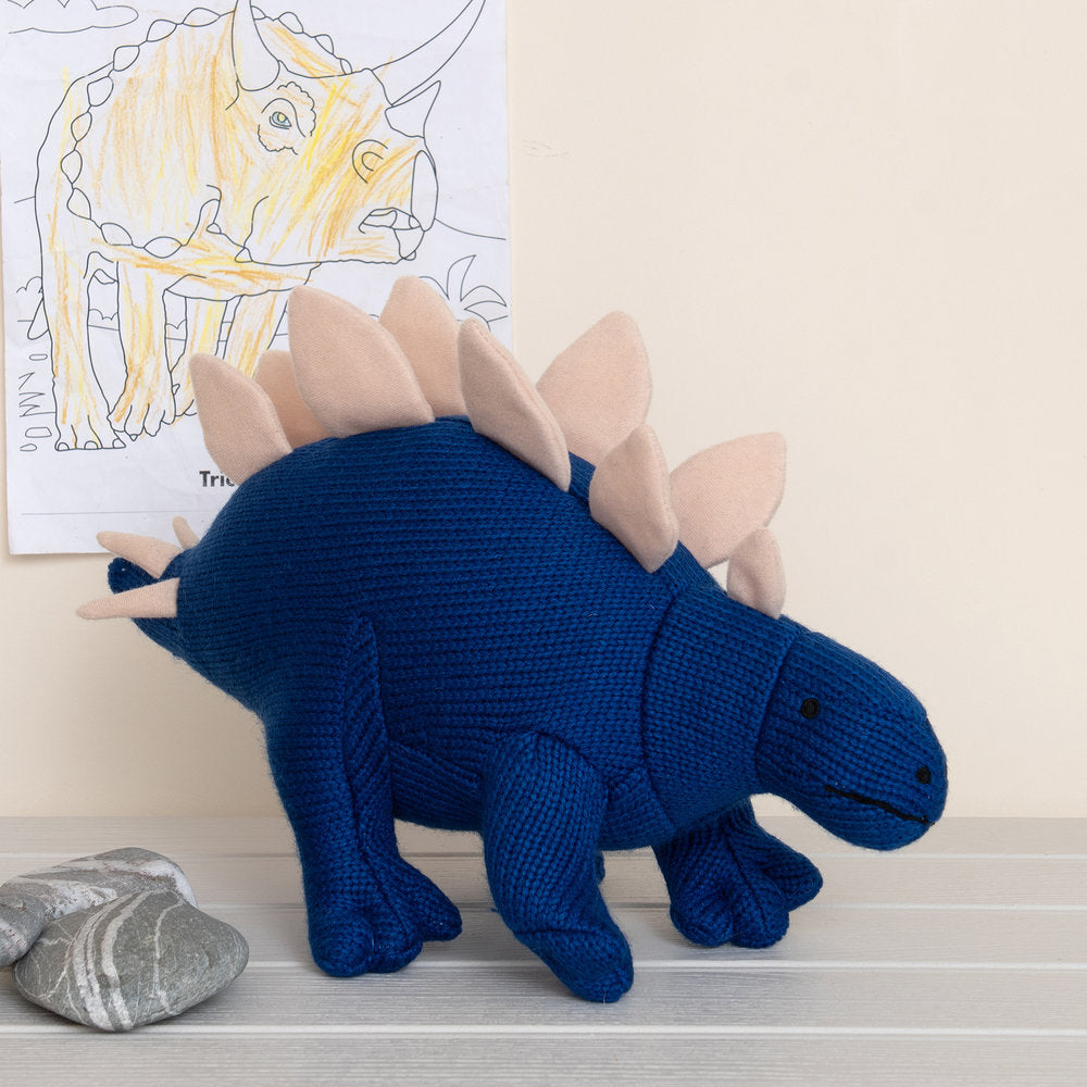 Stegosaurus Knitted Dinosaur – Blue