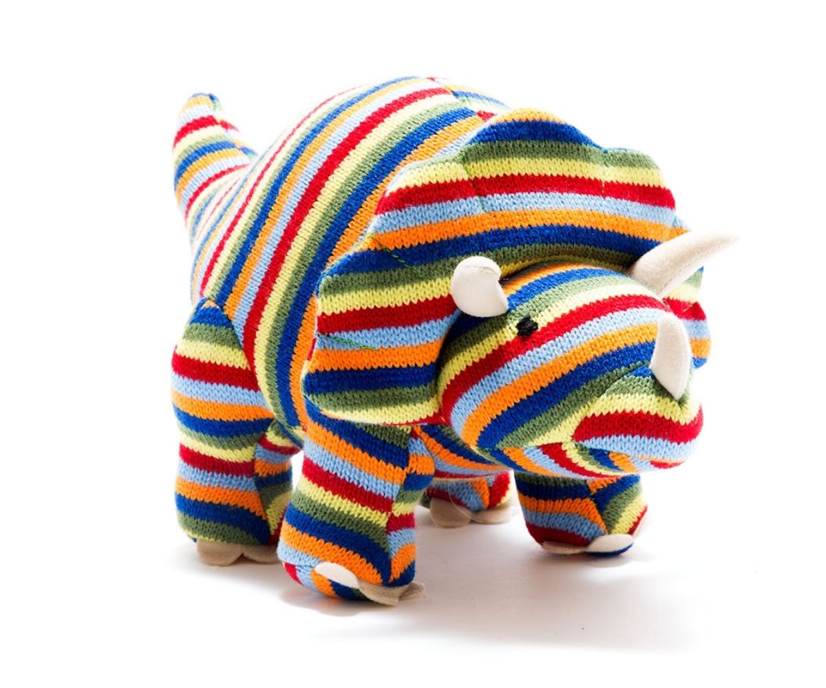 Triceratops Knitted Dinosaur – Striped