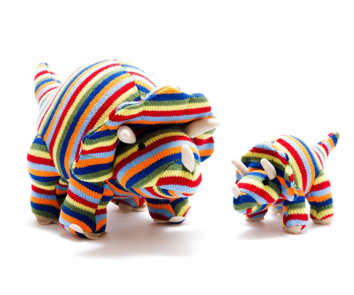 Triceratops Knitted Dinosaur – Striped