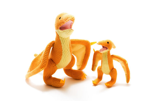 Pterodactyl Knitted Dinosaur – Yellow